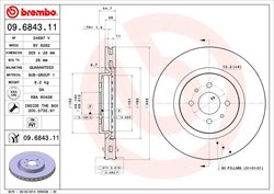 DISC FRANA BREMBO 09.6843.11 - Compatibil cu FIAT