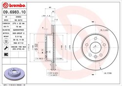 DISC FRANA BREMBO 09.6983.10 - Compatibil cu MERCEDES-BENZ