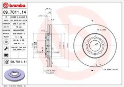 DISC FRANA BREMBO 09.7011.11 - Compatibil cu AUDI, SEAT, SKODA, SKODA (SVW), VW, VW (FAW), VW (SVW), ZHONGHUA (BRILLIANCE)