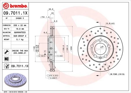 Disc frana Brembo 09.7011.1X