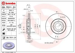 DISC FRANA BREMBO 09.7011.31 - Compatibil cu SKODA, VW