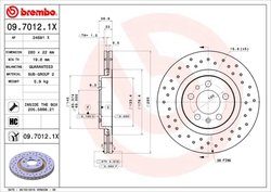 DISC FRANA BREMBO 09.7012.1X - Compatibil cu AUDI, SEAT, SKODA, VW, VW (FAW), ZHONGHUA (BRILLIANCE)