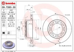 DISC FRANA BREMBO 09.7263.30 - Compatibil cu NISSAN, RENAULT TRUCKS