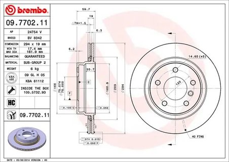 DISC FRANA BREMBO 09.7702.11 - Piesa auto compatibila cu mai multe marci