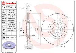 DISC FRANA BREMBO 09.7880.11 - Piesa auto compatibila cu mai multe marci