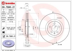 DISC FRANA BREMBO 09.7880.21 - Compatibil cu AUDI, SEAT, VW
