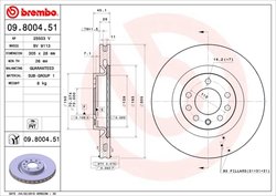 DISC FRANA BREMBO 09.8004.51 - Compatibil cu OPEL, VAUXHALL