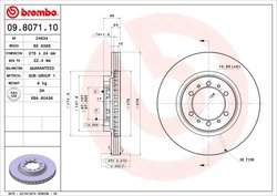 DISC FRANA BREMBO 09.8071.11 - Compatibil cu CHANGFENG, MITSUBISHI, MITSUBISHI (BJC)