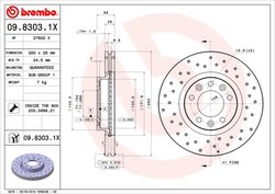DISC FRANA BREMBO 09.8303.1X - Compatibil cu CITROEN, PEUGEOT, PEUGEOT (DF-PSA)
