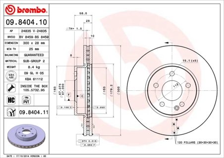 Disc frana Brembo 09.8404.11