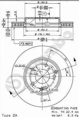DISC FRANA BREMBO 09.8411.11 - Compatibil cu MERCEDES-BENZ