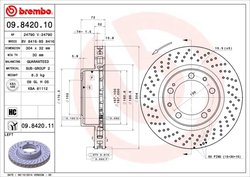 DISC FRANA BREMBO 09.8420.11 - Compatibil cu PORSCHE