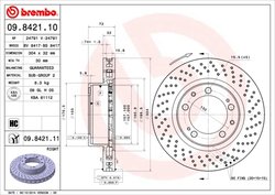 DISC FRANA BREMBO 09.8421.11 - Compatibil cu PORSCHE