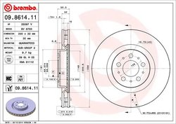 DISC FRANA BREMBO 09.8614.11 - Compatibil cu VOLVO