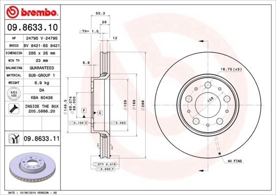 Disc frana Brembo 09.8633.11