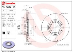 DISC FRANA BREMBO 09.8634.10 - Compatibil cu NISSAN