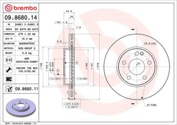 DISC FRANA BREMBO 09.8680.11 - Compatibil cu MERCEDES-BENZ