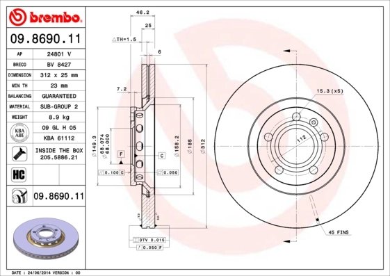 Disc frana Brembo 09.8690.11