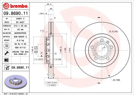 Disc frana Brembo 09.8690.11