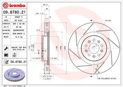DISC FRANA BREMBO 09.8780.21 - Compatibil cu ASTON MARTIN
