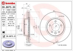 DISC FRANA BREMBO 09.8873.31 - Compatibil cu LAND ROVER