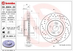 DISC FRANA BREMBO 09.8904.21 - Compatibil cu RENAULT