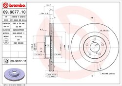 DISC FRANA BREMBO 09.9077.11 - Compatibil cu SUBARU