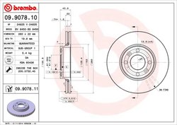 DISC FRANA BREMBO 09.9078.11 - Compatibil cu DACIA, LADA, NISSAN, NISSAN (DFAC), RENAULT