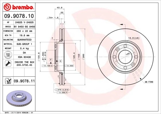 Disc frana Brembo 09.9078.11