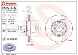DISC FRANA BREMBO 09.9078.21 - Compatibil cu DACIA, LADA, MERCEDES-BENZ, NISSAN, RENAULT