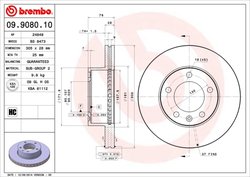 DISC FRANA BREMBO 09.9080.10 - Compatibil cu NISSAN, OPEL, RENAULT, VAUXHALL