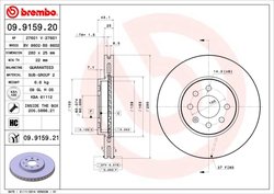 DISC FRANA BREMBO 09.9159.21 - Compatibil cu OPEL, VAUXHALL