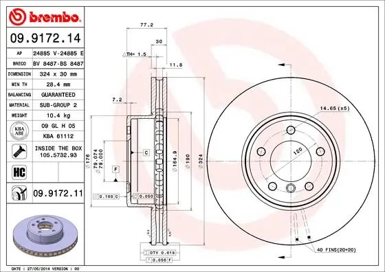 Disc frana Brembo 09.9172.11