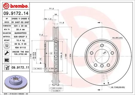 Disc frana Brembo 09.9172.11