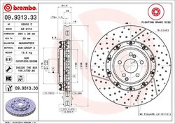 DISC FRANA BREMBO 09.9313.33 - Compatibil cu MERCEDES-BENZ