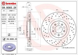 DISC FRANA BREMBO 09.9365.2X - Compatibil cu ALFA ROMEO