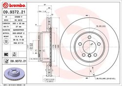 DISC FRANA BREMBO 09.9372.21 - Compatibil cu LAND ROVER