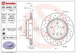DISC FRANA BREMBO 09.9425.1X - Compatibil cu BMW, BMW (BRILLIANCE)