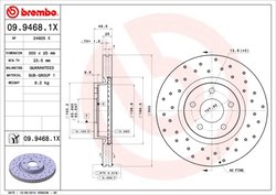DISC FRANA BREMBO 09.9468.1X - Compatibil cu FORD, FORD AUSTRALIA, VOLVO, VOLVO (CHANGAN)