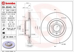 DISC FRANA BREMBO 09.9540.11 - Compatibil cu AUDI, AUDI (FAW)