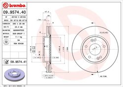 DISC FRANA BREMBO 09.9574.41 - Compatibil cu HYUNDAI, HYUNDAI (BEIJING), KIA, KIA (DYK)