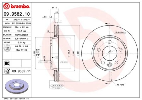 Disc frana Brembo 09.9582.11