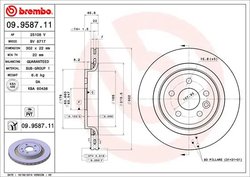 DISC FRANA BREMBO 09.9587.11 - Compatibil cu VOLVO, VOLVO (CHANGAN), VOLVO ASIA