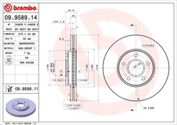 DISC FRANA BREMBO 09.9589.14 - Compatibil cu FORD