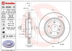 DISC FRANA BREMBO 09.9590.11 - Compatibil cu BMW