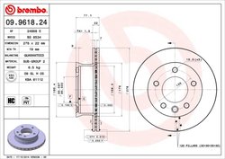 DISC FRANA BREMBO 09.9618.24 - Compatibil cu MERCEDES-BENZ