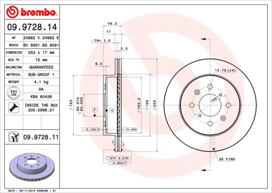Disc frana Brembo 09.9728.11