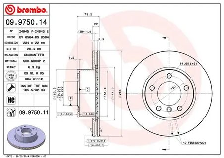 Disc frana Brembo 09.9750.11
