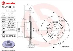 DISC FRANA BREMBO 09.9752.11 - Compatibil cu BMW, BMW (BRILLIANCE)