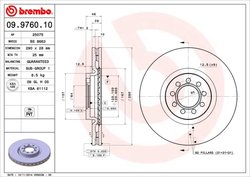 DISC FRANA BREMBO 09.9760.10 - Compatibil cu IVECO